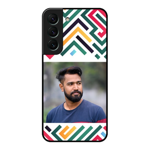 Galaxy S22 5G Personalized Glass Phone Case - Colorful Maze Pattern Design Galaxy S22 5G Personalized Glass Phone Case - Colorful Maze Pattern Design