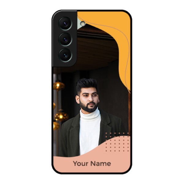 Galaxy S22 5G Personalized Glass Phone Case - Tri-coloured overlay design Galaxy S22 5G Personalized Glass Phone Case - Tri-coloured overlay design