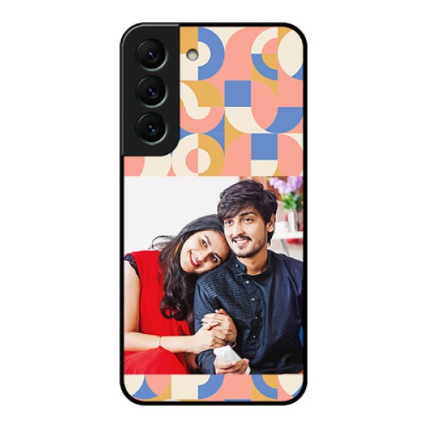 Galaxy S22 5G Photo Printing on Glass Case - Semi-circle Maze Pattern Design Galaxy S22 5G Photo Printing on Glass Case - Semi-circle Maze Pattern Design