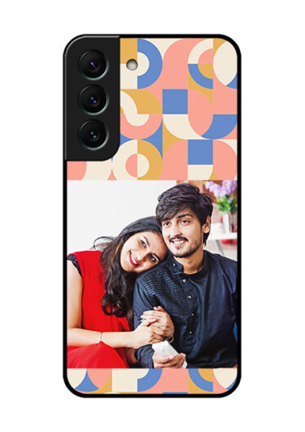 Galaxy S22 5G Photo Printing on Glass Case - Semi-circle Maze Pattern Design