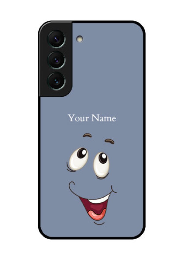 Galaxy S22 5G Photo Printing on Glass Case - Laughing Cartoon Face Design