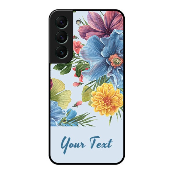 Galaxy S22 5G Custom Glass Mobile Case - Stunning Watercolored Flowers Painting Design