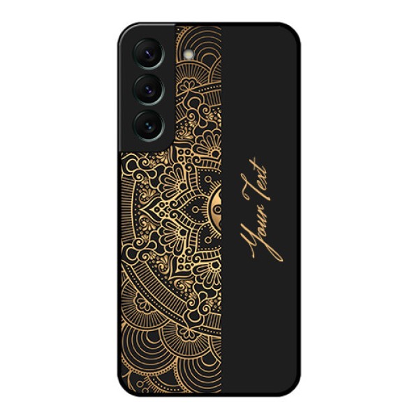 Galaxy S22 5G Photo Printing on Glass Case - Mandala art with custom text Design Galaxy S22 5G Photo Printing on Glass Case - Mandala art with custom text Design
