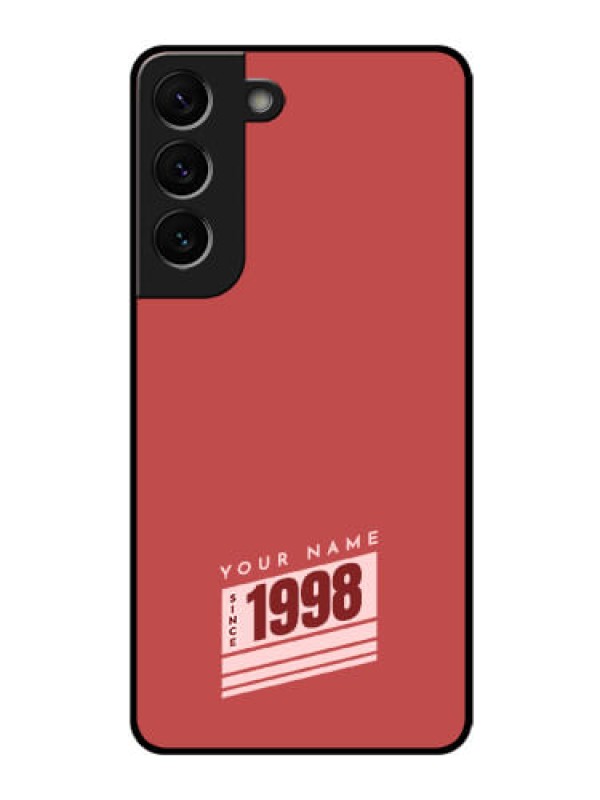 Custom Galaxy S22 5G Custom Glass Phone Case - Red custom year of birth Design