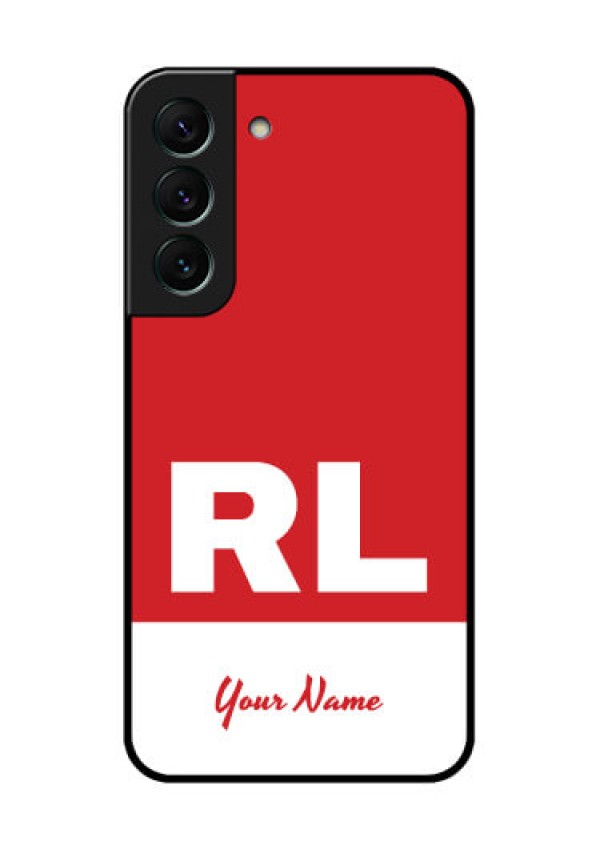 Galaxy S22 5G Personalized Glass Phone Case - dual tone custom text Design