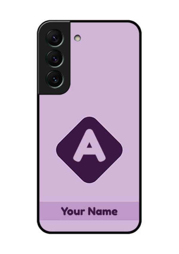 Galaxy S22 5G Custom Glass Mobile Case - Custom Letter in curved badge Design