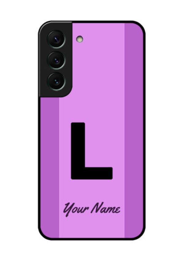 Galaxy S22 5G Custom Glass Phone Case - Tricolor custom text Design