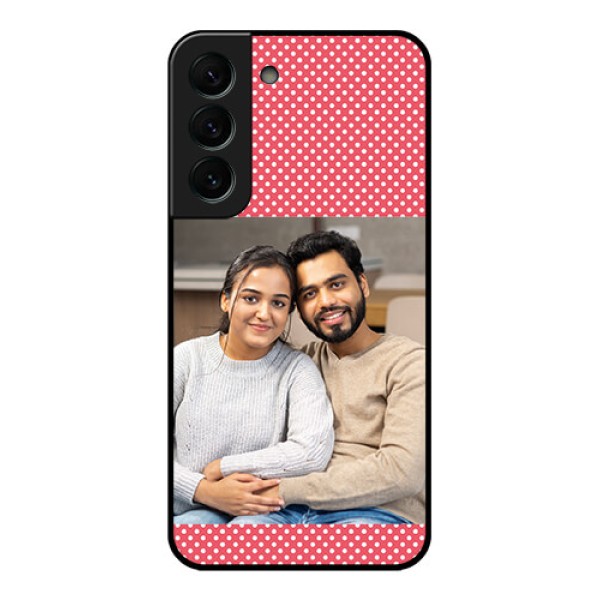 Galaxy S22 Plus 5G Custom Glass Phone Case - White Dotted Design