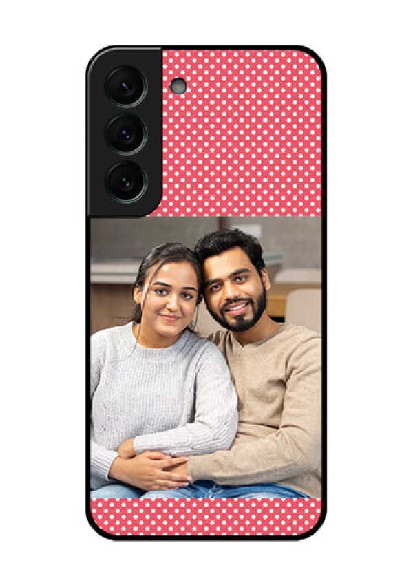 Galaxy S22 Plus 5G Custom Glass Phone Case - White Dotted Design