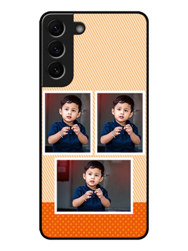 Custom Galaxy S22 Plus 5G Photo Printing on Glass Case - Bulk Photos Upload Design