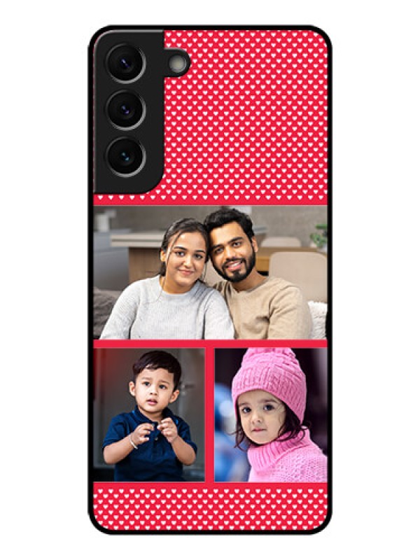 Custom Galaxy S22 Plus 5G Personalized Glass Phone Case - Bulk Pic Upload Design