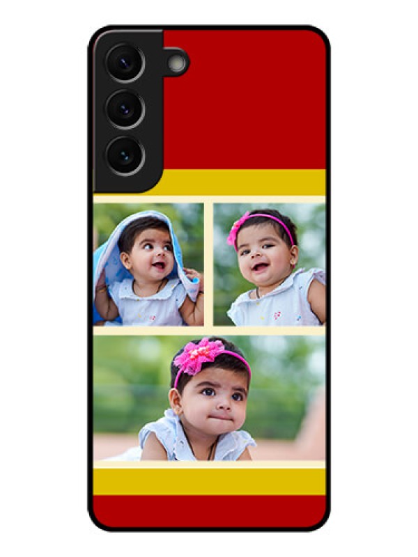 Custom Galaxy S22 Plus 5G Custom Glass Mobile Case - Multiple Pic Upload Design