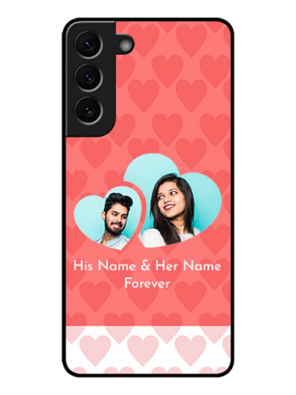 Custom Galaxy S22 Plus 5G Personalized Glass Phone Case - Couple Pic Upload Design