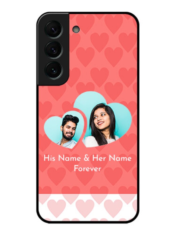 Custom Galaxy S22 Plus 5G Personalized Glass Phone Case - Couple Pic Upload Design