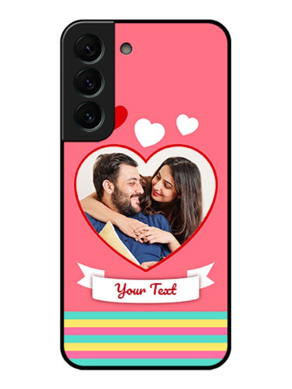 Custom Galaxy S22 Plus 5G Photo Printing on Glass Case - Love Doodle Design