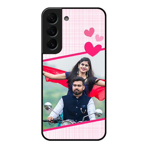 Galaxy S22 Plus 5G Custom Glass Phone Case - Love Shape Heart Design Galaxy S22 Plus 5G Custom Glass Phone Case - Love Shape Heart Design
