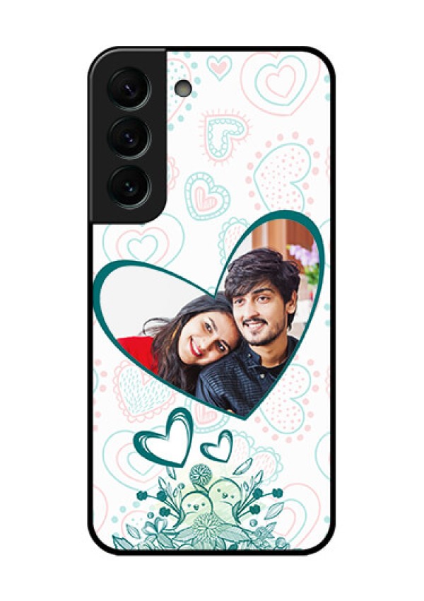 Galaxy S22 Plus 5G Photo Printing on Glass Case - Premium Couple Design