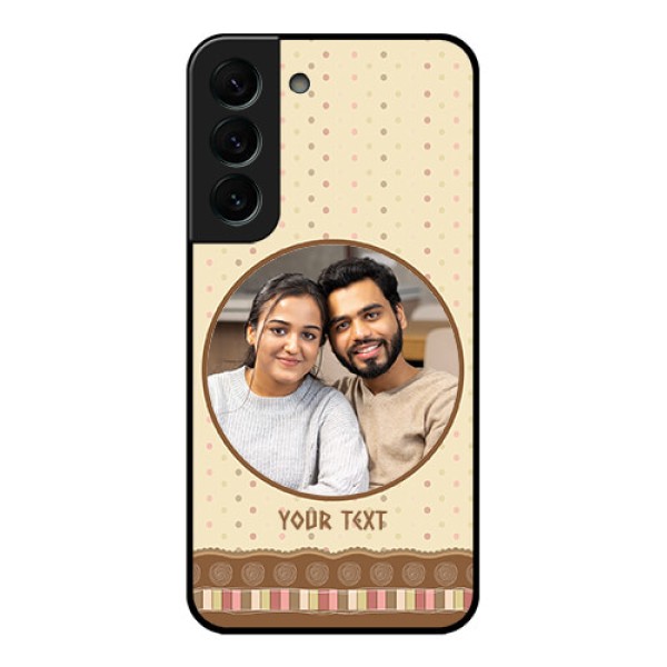 Galaxy S22 Plus 5G Custom Glass Mobile Case - Brown Dotted Mobile Case Design Galaxy S22 Plus 5G Custom Glass Mobile Case - Brown Dotted Mobile Case Design