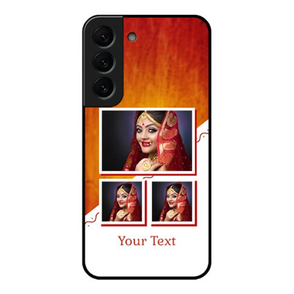 Galaxy S22 Plus 5G Custom Glass Phone Case - Wedding Memories Design Galaxy S22 Plus 5G Custom Glass Phone Case - Wedding Memories Design