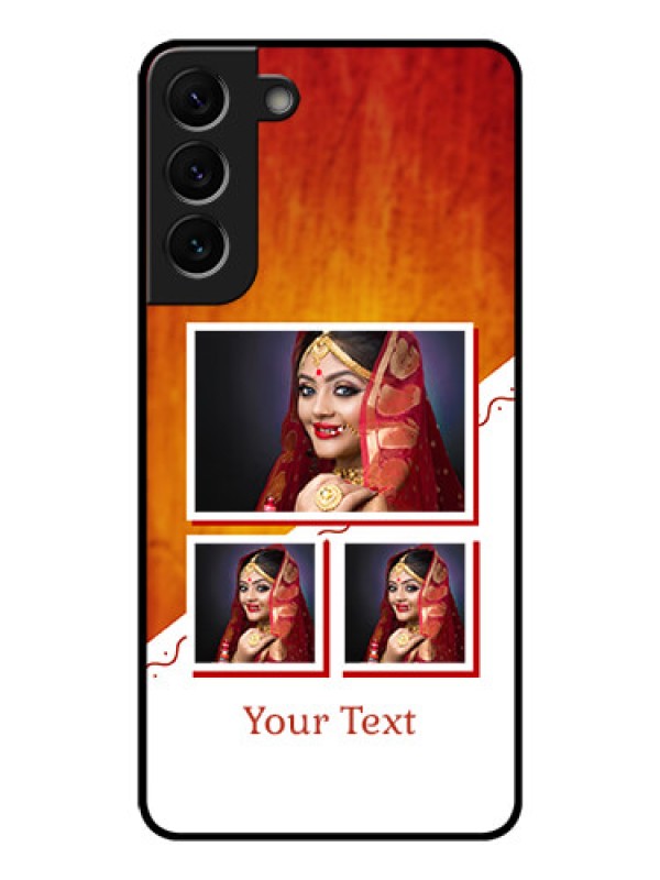 Custom Galaxy S22 Plus 5G Custom Glass Phone Case - Wedding Memories Design