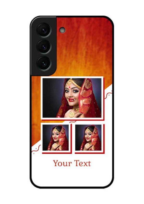Galaxy S22 Plus 5G Custom Glass Phone Case - Wedding Memories Design