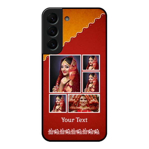 Galaxy S22 Plus 5G Personalized Glass Phone Case - Wedding Pic Upload Design Galaxy S22 Plus 5G Personalized Glass Phone Case - Wedding Pic Upload Design