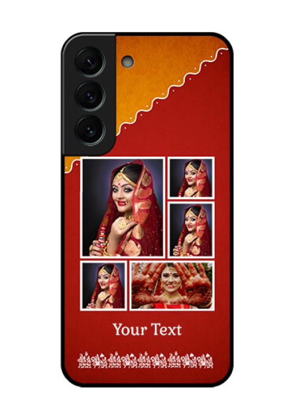 Galaxy S22 Plus 5G Personalized Glass Phone Case - Wedding Pic Upload Design