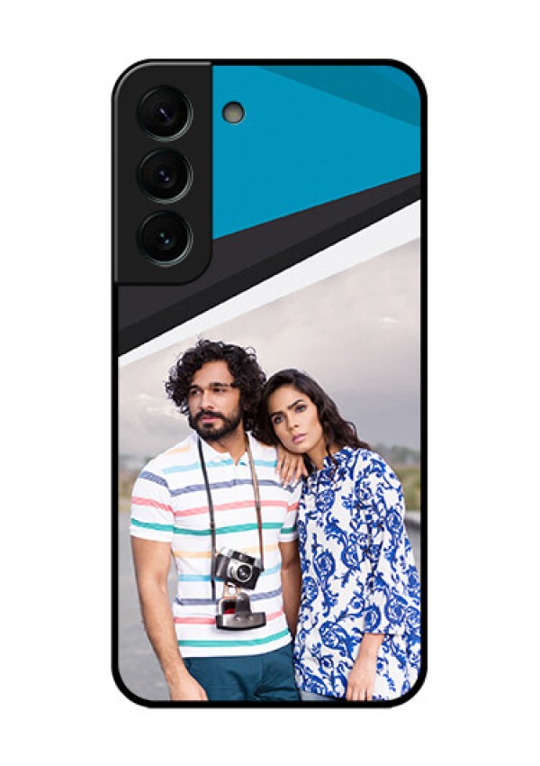 Galaxy S22 Plus 5G Photo Printing on Glass Case - Simple Pattern Photo Upload Design