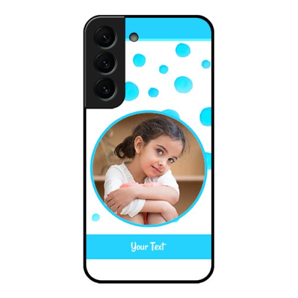 Galaxy S22 Plus 5G Photo Printing on Glass Case - Blue Bubbles Pattern Design Galaxy S22 Plus 5G Photo Printing on Glass Case - Blue Bubbles Pattern Design