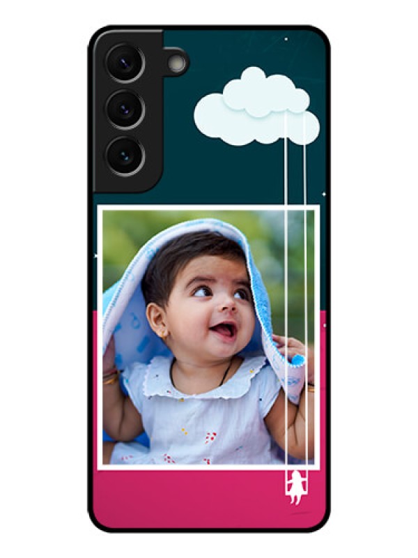 Custom Galaxy S22 Plus 5G Custom Glass Phone Case - Cute Girl with Cloud Design
