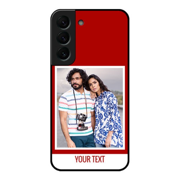 Galaxy S22 Plus 5G Personalized Glass Phone Case - Simple Red Color Design