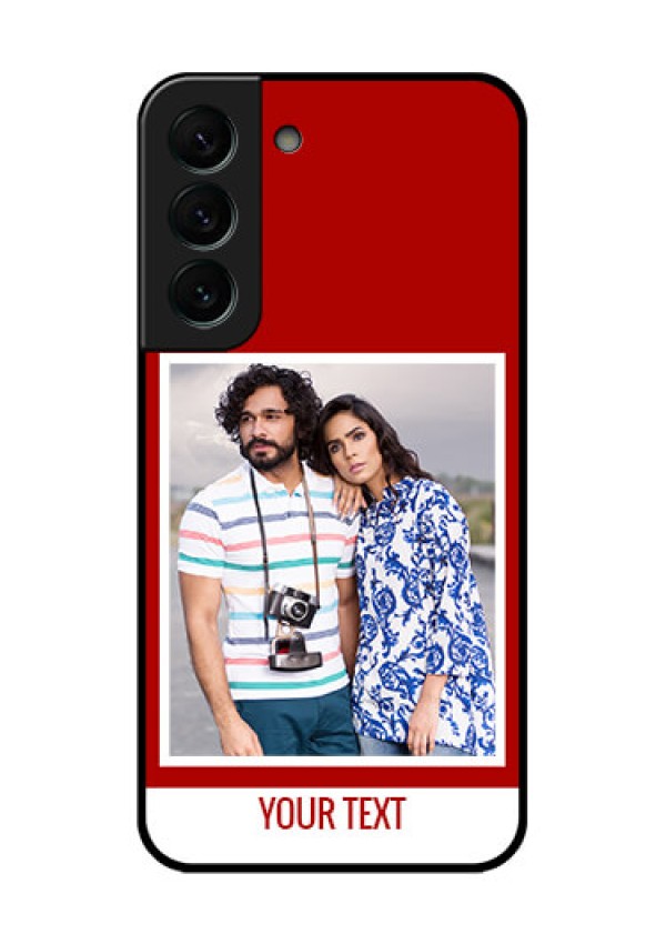 Galaxy S22 Plus 5G Personalized Glass Phone Case - Simple Red Color Design