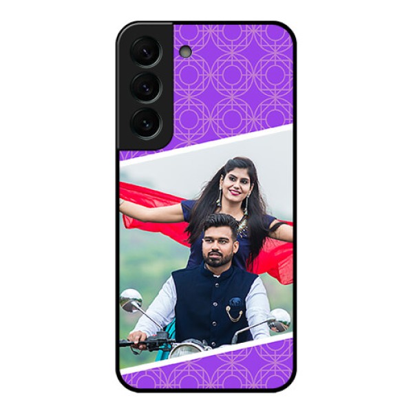 Galaxy S22 Plus 5G Custom Glass Phone Case - Violet Pattern Design Galaxy S22 Plus 5G Custom Glass Phone Case - Violet Pattern Design