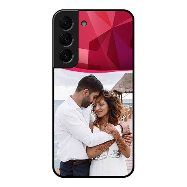 Galaxy S22 Plus 5G Custom Glass Mobile Case - Red Abstract Design