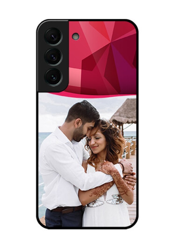 Galaxy S22 Plus 5G Custom Glass Mobile Case - Red Abstract Design