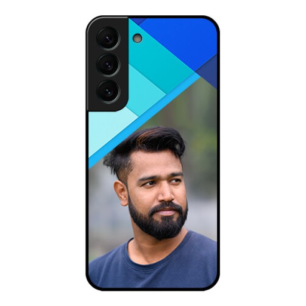 Galaxy S22 Plus 5G Custom Glass Phone Case - Blue Pattern Design