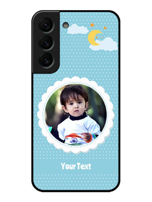 Custom Galaxy S22 Plus 5G Personalised Glass Phone Case - Violet Pattern Design