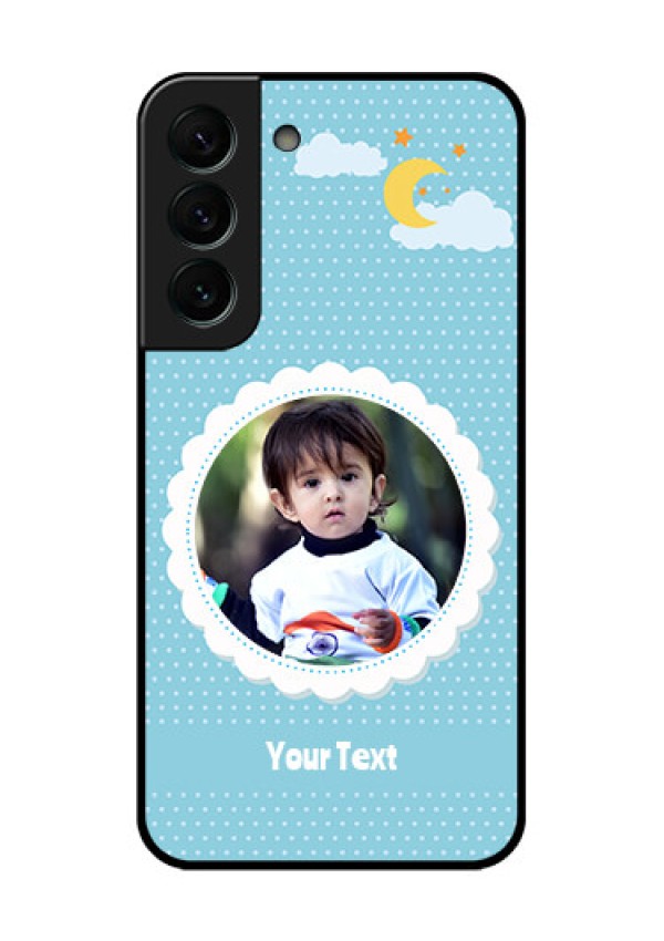 Galaxy S22 Plus 5G Personalised Glass Phone Case - Violet Pattern Design