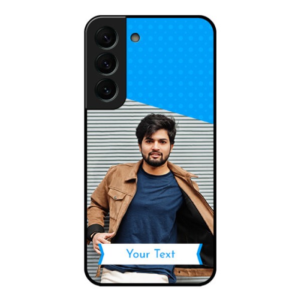 Galaxy S22 Plus 5G Photo Printing on Glass Case - Simple Blue Color Design Galaxy S22 Plus 5G Photo Printing on Glass Case - Simple Blue Color Design