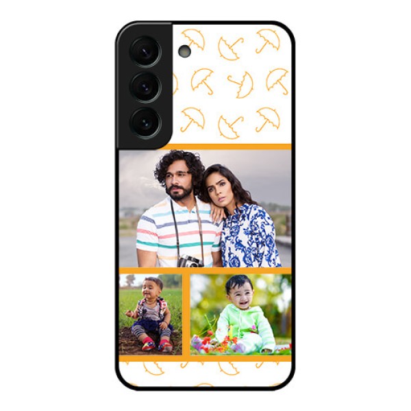 Galaxy S22 Plus 5G Custom Glass Mobile Case - Yellow Pattern Design