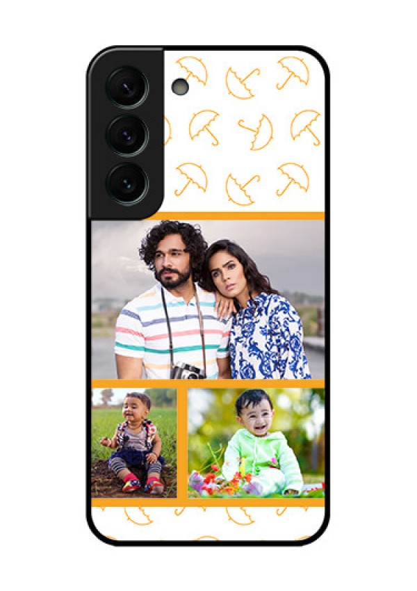 Galaxy S22 Plus 5G Custom Glass Mobile Case - Yellow Pattern Design