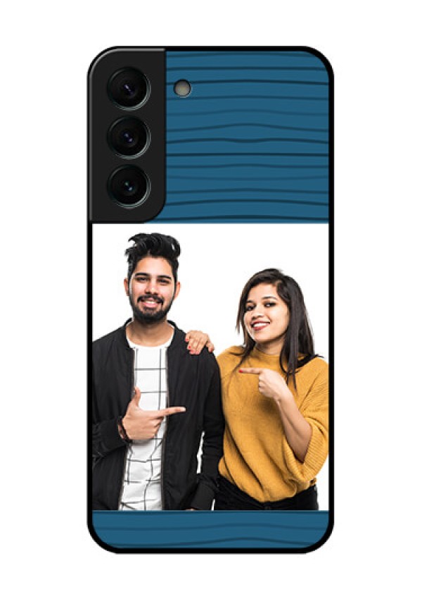 Galaxy S22 Plus 5G Custom Glass Phone Case - Blue Pattern Cover Design