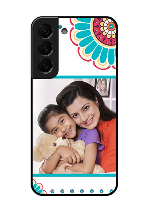 Galaxy S22 Plus 5G Custom Glass Phone Case - Flower Design