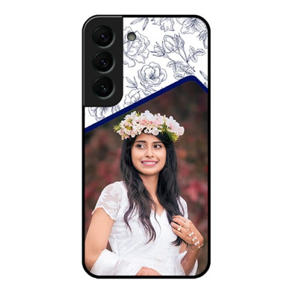 Galaxy S22 Plus 5G Personalized Glass Phone Case - Premium Floral Design Galaxy S22 Plus 5G Personalized Glass Phone Case - Premium Floral Design