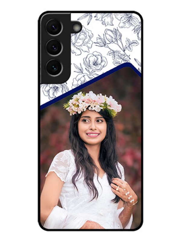 Custom Galaxy S22 Plus 5G Personalized Glass Phone Case - Premium Floral Design