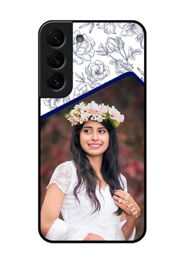 Galaxy S22 Plus 5G Personalized Glass Phone Case - Premium Floral Design