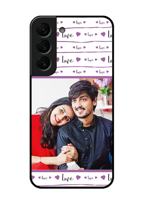 Galaxy S22 Plus 5G Custom Glass Mobile Case - Couples Heart Design