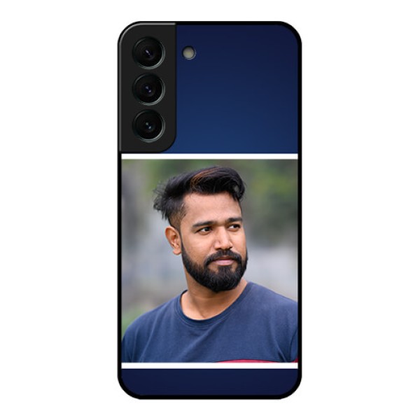 Galaxy S22 Plus 5G Personalized Glass Phone Case - Simple Royal Blue Design Galaxy S22 Plus 5G Personalized Glass Phone Case - Simple Royal Blue Design