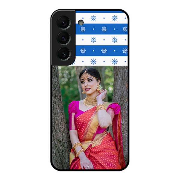 Galaxy S22 Plus 5G Photo Printing on Glass Case - Snow Pattern Design