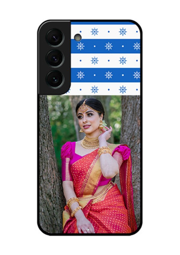 Galaxy S22 Plus 5G Photo Printing on Glass Case - Snow Pattern Design